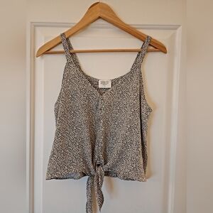 Sienna Sky Black + White Patterned Lightweight Flowy Tank (S)